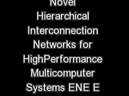 OURNAL OF NFORMATION CIENCE AND NGINEERING     Short Paper  Novel Hierarchical Interconnection