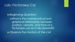 Lab: Frictionless Car