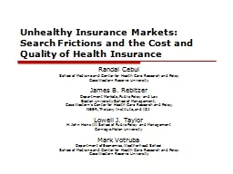 Unhealthy Insurance Markets:  Search Frictions and the Cost