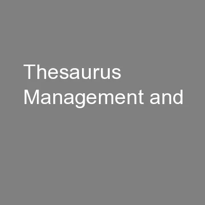 Thesaurus Management and