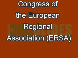 Congress of the European Regional Association (ERSA)