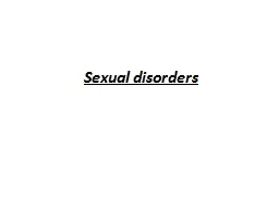 Sexual disorders