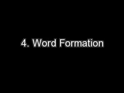 4. Word Formation