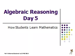 1 Algebraic Reasoning