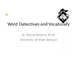 Word Detectives and Vocabulary