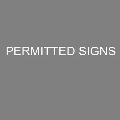 PERMITTED SIGNS