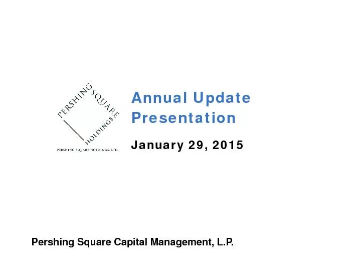 Annual Update PresentationJanuary 29, 2015