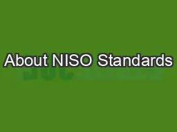 About NISO Standards