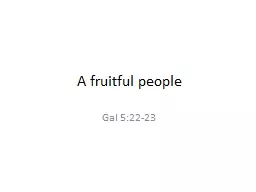 A fruitful people