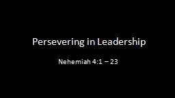 Persevering in Leadership
