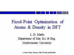 Fixed-Point Optimization of Atoms & Density in DFT