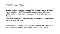 Practice SAC topics
