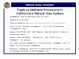Fugitive Methane Emissions in