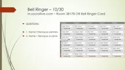 Bell Ringer – 10/30