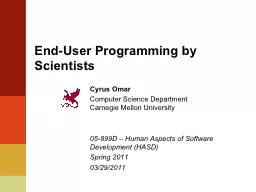 End-User Programming by Scientists