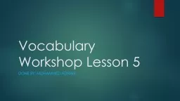 Vocabulary Workshop Lesson 5