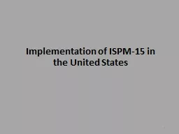 Implementation of ISPM-15 in the United States