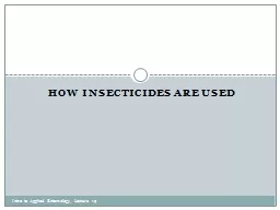 How Insecticides are Used