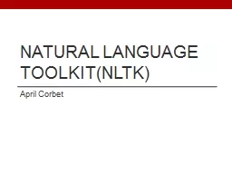 Natural Language Toolkit(NLTK)