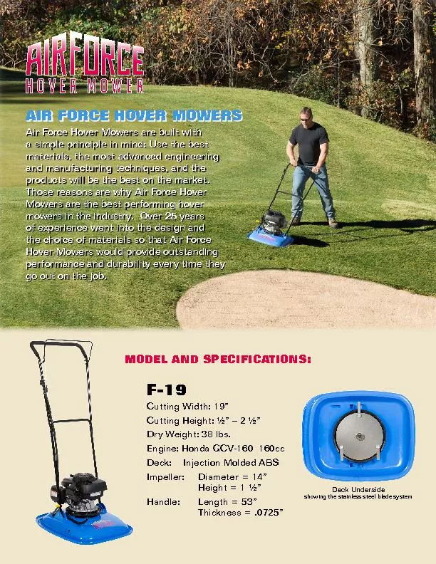 Air Force Hover Mowers are built with