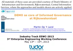 DEMO as core of Informed Governance at Rijkswaterstaat