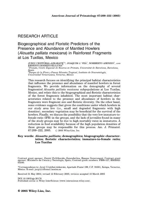 RESEARCHARTICLEBiogeographicalandFloristicPredictorsofthePresenceandAb