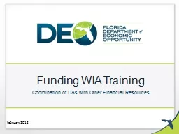 Funding WIA Training
