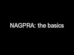 NAGPRA: the basics