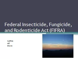 Federal Insecticide, Fungicide, and