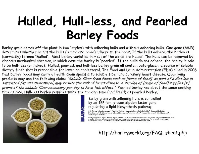 Hulled, Hull-less, and Pearled
