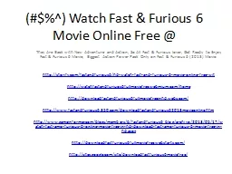 (#$%^) Watch Fast & Furious 6 Movie Online Free @