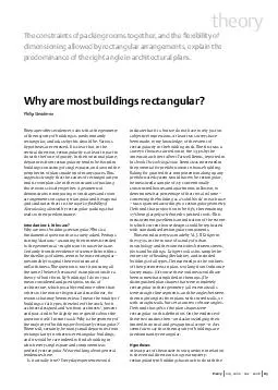 The paper offers evidence to show that the geometry of the majority of buildings is predominantly