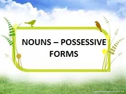 NOUNS – POSSESSIVE FORMS