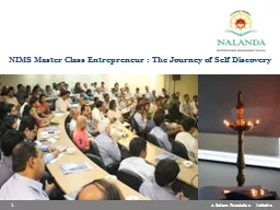 NIMS Master Class Entrepreneur : The Journey of Self Discov