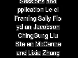 Reliable Multicast Framew ork or Lightweight Sessions and pplication Le el Framing Sally Flo yd an Jacobson ChingGung Liu Ste en McCanne and Lixia Zhang to appear in IEEEA CM ransactions on Netw orki