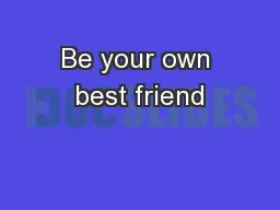 Be your own best friend