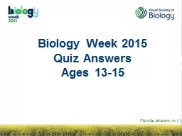 Biology Week 2015 Quiz Answers
