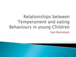 Relationships between Temperament and eating