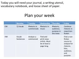 Plan your week