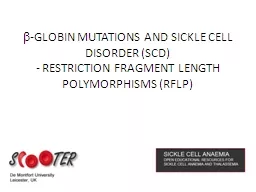  -GLOBIN MUTATIONS AND SICKLE CELL DISORDER (SCD)