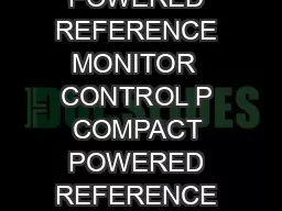 CONTROL P COMPACT POWERED REFERENCE MONITOR  CONTROL P COMPACT POWERED REFERENCE MONITOR www