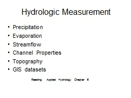 Hydrologic Measurement