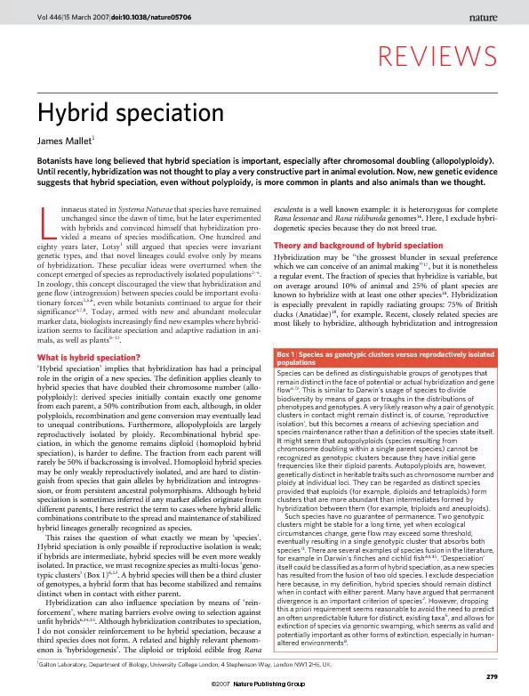 Hybridspeciation