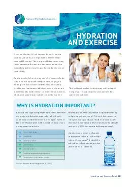 HYDRATION AND EXRCIS