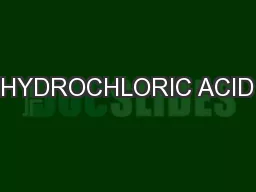 HYDROCHLORIC ACID