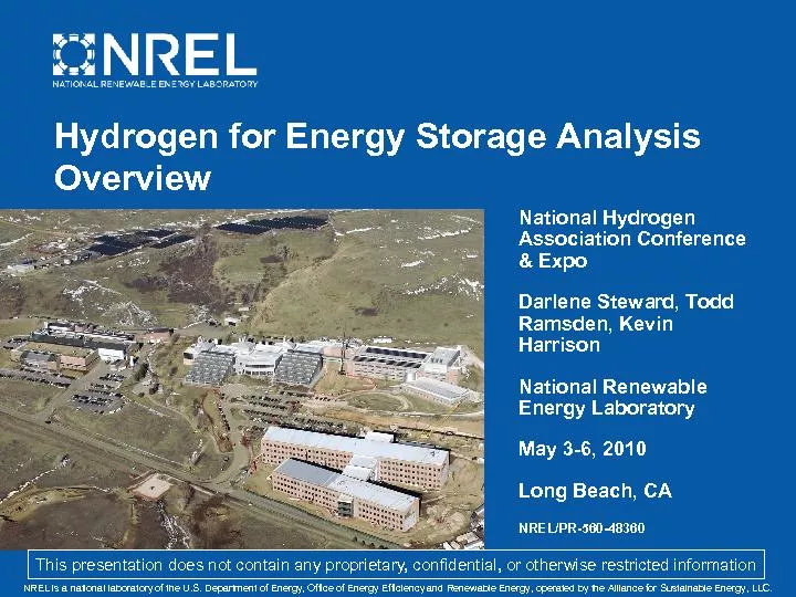 NREL is a national laboratory of the U.S. Department of Energy, Office