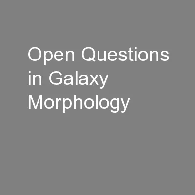 Open Questions in Galaxy Morphology