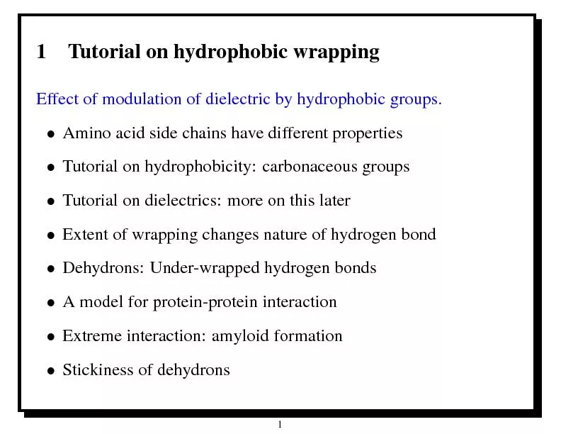 1TutorialonhydrophobicwrappingEffectofmodulationofdielectricbyhydropho