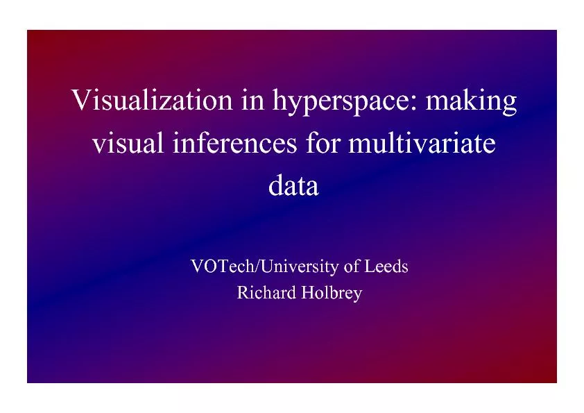 Visualization in hyperspace: making visual inferences for multivariate