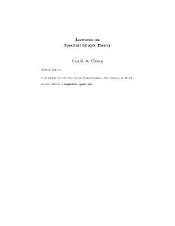 Lectures on Spectral Graph Theory FanR